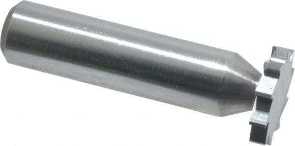 Made in USA - 3/4" Diam x 1/8" Face Width, Solid Carbide, 10 Teeth, Shank Connection Woodruff Keyseat Cutter - Uncoated, 2-1/8" OAL x 1/2" Shank, Straight Teeth, ANSI 406, Old Standard 7 - Apex Tool & Supply