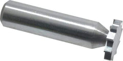 Made in USA - 3/4" Diam x 1/8" Face Width, Solid Carbide, 10 Teeth, Shank Connection Woodruff Keyseat Cutter - Uncoated, 2-1/8" OAL x 1/2" Shank, Straight Teeth, ANSI 406, Old Standard 7 - Apex Tool & Supply