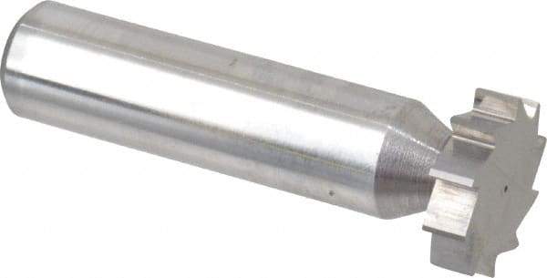 Made in USA - 3/4" Diam x 3/16" Face Width, Solid Carbide, 10 Teeth, Shank Connection Woodruff Keyseat Cutter - Uncoated, 2-3/16" OAL x 1/2" Shank, Straight Teeth, ANSI 606, Old Standard 9 - Apex Tool & Supply