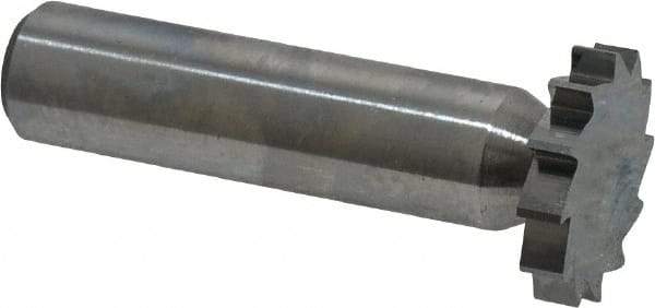 Made in USA - 7/8" Diam x 5/32" Face Width, Solid Carbide, 12 Teeth, Shank Connection Woodruff Keyseat Cutter - Uncoated, 2-5/32" OAL x 1/2" Shank, Straight Teeth, ANSI 507, Old Standard 10 - Apex Tool & Supply