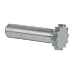 Made in USA - 7/8" Diam x 3/16" Face Width, Solid Carbide, 12 Teeth, Shank Connection Woodruff Keyseat Cutter - Uncoated, 2-3/16" OAL x 1/2" Shank, Straight Teeth, ANSI 607, Old Standard 11 - Apex Tool & Supply