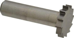 Made in USA - 1" Diam x 3/16" Face Width, Solid Carbide, 12 Teeth, Shank Connection Woodruff Keyseat Cutter - Uncoated, 2-3/16" OAL x 1/2" Shank, Straight Teeth, ANSI 608, Old Standard 13 - Apex Tool & Supply