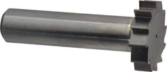 Made in USA - 1" Diam x 1/4" Face Width, Solid Carbide, 12 Teeth, Shank Connection Woodruff Keyseat Cutter - Uncoated, 2-1/4" OAL x 1/2" Shank, Straight Teeth, ANSI 808, Old Standard 15 - Apex Tool & Supply