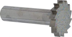 Made in USA - 1-1/8" Diam x 3/16" Face Width, Solid Carbide, 14 Teeth, Shank Connection Woodruff Keyseat Cutter - Uncoated, 2-3/16" OAL x 1/2" Shank, Straight Teeth, ANSI 609, Old Standard 16 - Apex Tool & Supply