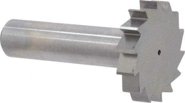 Made in USA - 1-1/4" Diam x 1/4" Face Width, Solid Carbide, 14 Teeth, Shank Connection Woodruff Keyseat Cutter - Uncoated, 2-1/4" OAL x 1/2" Shank, Straight Teeth, ANSI 810, Old Standard 21 - Apex Tool & Supply