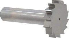 Made in USA - 1-1/4" Diam x 1/4" Face Width, Solid Carbide, 14 Teeth, Shank Connection Woodruff Keyseat Cutter - Uncoated, 2-1/4" OAL x 1/2" Shank, Straight Teeth, ANSI 810, Old Standard 21 - Apex Tool & Supply