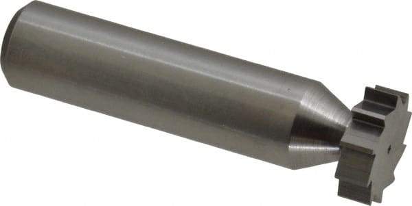 Made in USA - 5/8" Diam x 3/16" Face Width, Solid Carbide, 10 Teeth, Shank Connection Woodruff Keyseat Cutter - Uncoated, 2-3/16" OAL x 1/2" Shank, Straight Teeth, ANSI 605, Old Standard 61 - Apex Tool & Supply