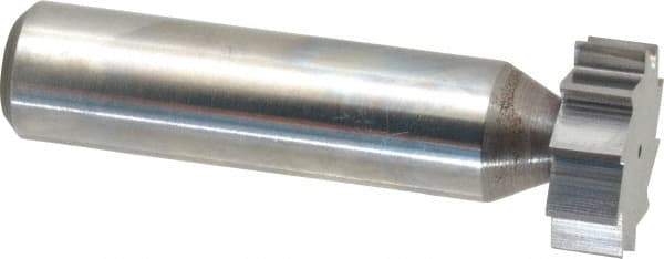 Made in USA - 3/4" Diam x 1/4" Face Width, Solid Carbide, 10 Teeth, Shank Connection Woodruff Keyseat Cutter - Uncoated, 2-1/4" OAL x 1/2" Shank, Straight Teeth, ANSI 806, Old Standard 91 - Apex Tool & Supply