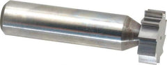 Made in USA - 3/4" Diam x 1/4" Face Width, Solid Carbide, 10 Teeth, Shank Connection Woodruff Keyseat Cutter - Uncoated, 2-1/4" OAL x 1/2" Shank, Straight Teeth, ANSI 806, Old Standard 91 - Apex Tool & Supply