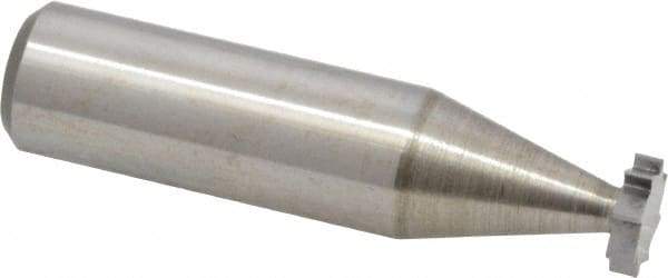 Made in USA - 3/8" Diam x 3/32" Face Width, Solid Carbide, 8 Teeth, Shank Connection Woodruff Keyseat Cutter - Uncoated, 2-3/32" OAL x 1/2" Shank, Straight Teeth, ANSI 303, Old Standard 212 - Apex Tool & Supply