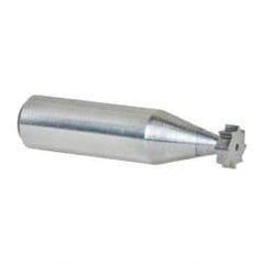 Made in USA - 3/8" Diam x 1/8" Face Width, Solid Carbide, 8 Teeth, Shank Connection Woodruff Keyseat Cutter - Uncoated, 2-1/8" OAL x 1/2" Shank, Straight Teeth, ANSI 403, Old Standard 213 - Apex Tool & Supply