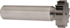 Made in USA - 7/8" Diam x 1/4" Face Width, Carbide-Tipped, 12 Teeth, Shank Connection Woodruff Keyseat Cutter - Uncoated, 2-1/4" OAL x 1/2" Shank, Straight Teeth, ANSI 807, Old Standard A - Apex Tool & Supply