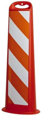 PRO-SAFE - 39" High x 8" Wide Reflective Vertical Panel - Plastic, 3.4 Lbs, White/Orange - Apex Tool & Supply