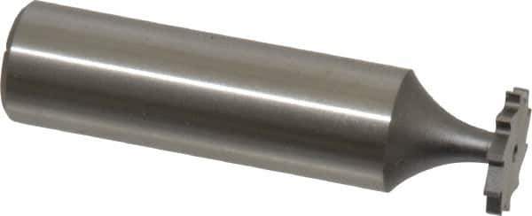 Made in USA - 1/2" Diam x 1/16" Face Width, High Speed Steel, 10 Teeth, Shank Connection Woodruff Keyseat Cutter - Uncoated, 2-1/16" OAL x 1/2" Shank, Straight Teeth, ANSI 204, Old Standard 1 - Apex Tool & Supply