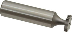 Made in USA - 1/2" Diam x 3/32" Face Width, High Speed Steel, 10 Teeth, Shank Connection Woodruff Keyseat Cutter - Uncoated, 2-3/32" OAL x 1/2" Shank, Straight Teeth, ANSI 304, Old Standard 2 - Apex Tool & Supply