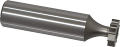 Made in USA - 1/2" Diam x 1/8" Face Width, High Speed Steel, 10 Teeth, Shank Connection Woodruff Keyseat Cutter - Uncoated, 2-1/8" OAL x 1/2" Shank, Straight Teeth, ANSI 404, Old Standard 3 - Apex Tool & Supply