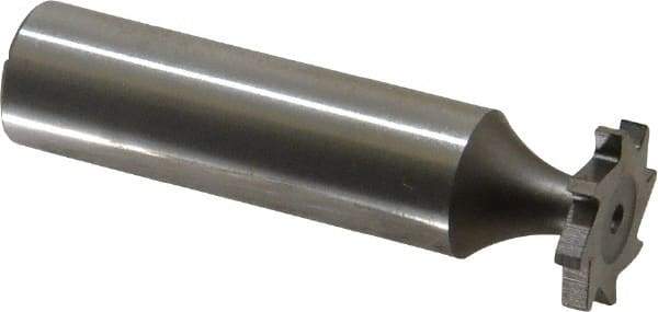Made in USA - 5/8" Diam x 3/32" Face Width, High Speed Steel, 8 Teeth, Shank Connection Woodruff Keyseat Cutter - Uncoated, 2-3/32" OAL x 1/2" Shank, Straight Teeth, ANSI 305, Old Standard 4 - Apex Tool & Supply