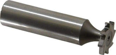 Made in USA - 5/8" Diam x 3/32" Face Width, High Speed Steel, 8 Teeth, Shank Connection Woodruff Keyseat Cutter - Uncoated, 2-3/32" OAL x 1/2" Shank, Straight Teeth, ANSI 305, Old Standard 4 - Apex Tool & Supply