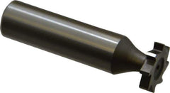 Made in USA - 5/8" Diam x 1/8" Face Width, High Speed Steel, 8 Teeth, Shank Connection Woodruff Keyseat Cutter - Uncoated, 2-1/8" OAL x 1/2" Shank, Straight Teeth, ANSI 405, Old Standard 5 - Apex Tool & Supply