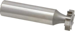 Made in USA - 5/8" Diam x 5/32" Face Width, High Speed Steel, 8 Teeth, Shank Connection Woodruff Keyseat Cutter - Uncoated, 2-5/32" OAL x 1/2" Shank, Straight Teeth, ANSI 505, Old Standard 6 - Apex Tool & Supply