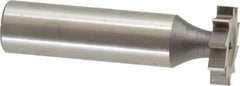 Made in USA - 3/4" Diam x 5/32" Face Width, High Speed Steel, 10 Teeth, Shank Connection Woodruff Keyseat Cutter - Uncoated, 2-5/32" OAL x 1/2" Shank, Straight Teeth, ANSI 506, Old Standard 8 - Apex Tool & Supply