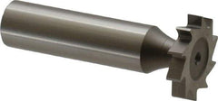 Made in USA - 7/8" Diam x 5/32" Face Width, High Speed Steel, 10 Teeth, Shank Connection Woodruff Keyseat Cutter - Uncoated, 2-5/32" OAL x 1/2" Shank, Straight Teeth, ANSI 507, Old Standard 10 - Apex Tool & Supply