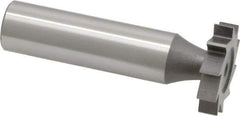 Made in USA - 7/8" Diam x 3/16" Face Width, High Speed Steel, 10 Teeth, Shank Connection Woodruff Keyseat Cutter - Uncoated, 2-3/16" OAL x 1/2" Shank, Straight Teeth, ANSI 607, Old Standard 11 - Apex Tool & Supply