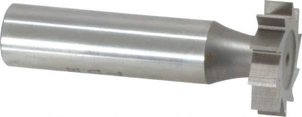 Made in USA - 7/8" Diam x 7/32" Face Width, High Speed Steel, 10 Teeth, Shank Connection Woodruff Keyseat Cutter - Uncoated, 2-7/32" OAL x 1/2" Shank, Straight Teeth, ANSI 707, Old Standard 12 - Apex Tool & Supply