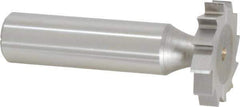 Made in USA - 1" Diam x 3/16" Face Width, High Speed Steel, 12 Teeth, Shank Connection Woodruff Keyseat Cutter - Uncoated, 2-3/16" OAL x 1/2" Shank, Straight Teeth, ANSI 608, Old Standard 13 - Apex Tool & Supply