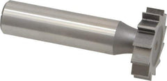 Made in USA - 1" Diam x 1/4" Face Width, High Speed Steel, 12 Teeth, Shank Connection Woodruff Keyseat Cutter - Uncoated, 2-1/4" OAL x 1/2" Shank, Straight Teeth, ANSI 808, Old Standard 15 - Apex Tool & Supply