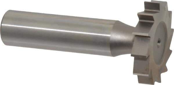 Made in USA - 1-1/8" Diam x 7/32" Face Width, High Speed Steel, 12 Teeth, Shank Connection Woodruff Keyseat Cutter - Uncoated, 2-7/32" OAL x 1/2" Shank, Straight Teeth, ANSI 709, Old Standard 17 - Apex Tool & Supply