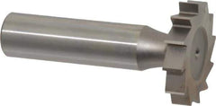 Made in USA - 1-1/8" Diam x 7/32" Face Width, High Speed Steel, 12 Teeth, Shank Connection Woodruff Keyseat Cutter - Uncoated, 2-7/32" OAL x 1/2" Shank, Straight Teeth, ANSI 709, Old Standard 17 - Apex Tool & Supply