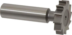 Made in USA - 1-1/8" Diam x 1/4" Face Width, High Speed Steel, 12 Teeth, Shank Connection Woodruff Keyseat Cutter - Uncoated, 2-1/4" OAL x 1/2" Shank, Straight Teeth, ANSI 809, Old Standard 18 - Apex Tool & Supply