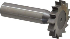 Made in USA - 1-1/4" Diam x 7/32" Face Width, High Speed Steel, 14 Teeth, Shank Connection Woodruff Keyseat Cutter - Uncoated, 2-7/32" OAL x 1/2" Shank, Straight Teeth, ANSI 710, Old Standard 20 - Apex Tool & Supply