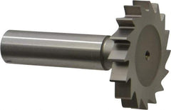 Made in USA - 1-1/2" Diam x 1/4" Face Width, High Speed Steel, 16 Teeth, Shank Connection Woodruff Keyseat Cutter - Uncoated, 2-1/4" OAL x 1/2" Shank, Straight Teeth, ANSI 812, Old Standard 24 - Apex Tool & Supply