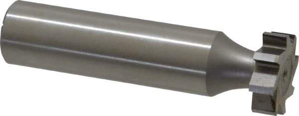 Made in USA - 5/8" Diam x 3/16" Face Width, High Speed Steel, 8 Teeth, Shank Connection Woodruff Keyseat Cutter - Uncoated, 2-3/16" OAL x 1/2" Shank, Straight Teeth, ANSI 605, Old Standard 61 - Apex Tool & Supply