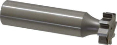 Made in USA - 5/8" Diam x 3/16" Face Width, High Speed Steel, 8 Teeth, Shank Connection Woodruff Keyseat Cutter - Uncoated, 2-3/16" OAL x 1/2" Shank, Straight Teeth, ANSI 605, Old Standard 61 - Apex Tool & Supply