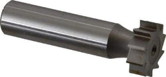 Made in USA - 3/4" Diam x 1/4" Face Width, High Speed Steel, 10 Teeth, Shank Connection Woodruff Keyseat Cutter - Uncoated, 2-1/4" OAL x 1/2" Shank, Straight Teeth, ANSI 806, Old Standard 91 - Apex Tool & Supply