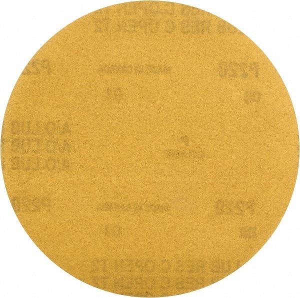 Made in USA - 6" Diam, 220 Grit, Aluminum Oxide Hook & Loop Disc - Very Fine Grade, Coated, C Weight Paper Backing, - Apex Tool & Supply