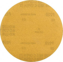 Made in USA - 6" Diam, 220 Grit, Aluminum Oxide Hook & Loop Disc - Very Fine Grade, Coated, C Weight Paper Backing, - Apex Tool & Supply