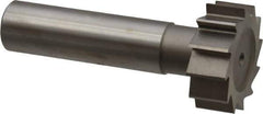 Made in USA - 1" Diam x 3/8" Face Width, High Speed Steel, 12 Teeth, Shank Connection Woodruff Keyseat Cutter - Uncoated, 2-3/8" OAL x 1/2" Shank, Straight Teeth, ANSI 1208, Old Standard 152 - Apex Tool & Supply