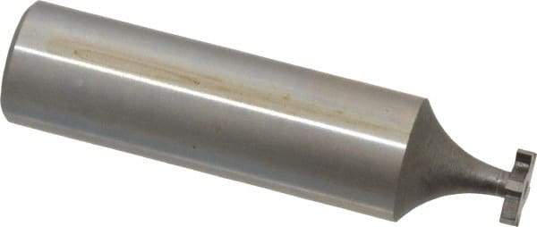 Made in USA - 5/16" Diam x 1/16" Face Width, High Speed Steel, 6 Teeth, Shank Connection Woodruff Keyseat Cutter - Uncoated, 2-1/16" OAL x 1/2" Shank, Straight Teeth, ANSI 202-1/2, Old Standard 206 - Apex Tool & Supply