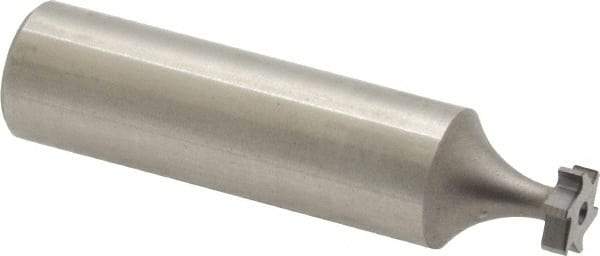 Made in USA - 5/16" Diam x 3/32" Face Width, High Speed Steel, 6 Teeth, Shank Connection Woodruff Keyseat Cutter - Uncoated, 2-3/32" OAL x 1/2" Shank, Straight Teeth, ANSI 302-1/2, Old Standard 207 - Apex Tool & Supply