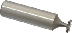 Made in USA - 3/8" Diam x 1/16" Face Width, High Speed Steel, 6 Teeth, Shank Connection Woodruff Keyseat Cutter - Uncoated, 2-1/16" OAL x 1/2" Shank, Straight Teeth, ANSI 203, Old Standard 211 - Apex Tool & Supply
