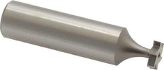 Made in USA - 3/8" Diam x 3/32" Face Width, High Speed Steel, 6 Teeth, Shank Connection Woodruff Keyseat Cutter - Uncoated, 2-3/32" OAL x 1/2" Shank, Straight Teeth, ANSI 303, Old Standard 212 - Apex Tool & Supply