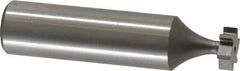Made in USA - 3/8" Diam x 1/8" Face Width, High Speed Steel, 6 Teeth, Shank Connection Woodruff Keyseat Cutter - Uncoated, 2-1/8" OAL x 1/2" Shank, Straight Teeth, ANSI 403, Old Standard 213 - Apex Tool & Supply