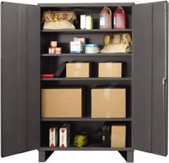 Durham - 4 Shelf Locking Storage Cabinet - Steel, 48" Wide x 24" Deep x 72" High, Gray - Apex Tool & Supply