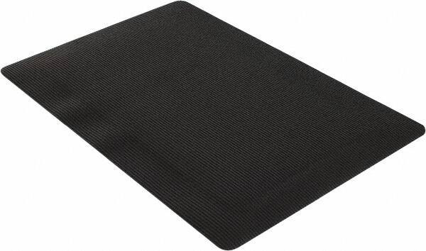 Wearwell - 3' Long x 2' Wide, Dry Environment, Anti-Fatigue Matting - Black, Vinyl with Vinyl Sponge Base, Beveled on 4 Sides - Apex Tool & Supply
