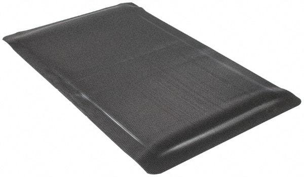 Wearwell - 5' Long x 3' Wide, Dry Environment, Anti-Fatigue Matting - Black, Vinyl with Vinyl Sponge Base, Beveled on 4 Sides - Apex Tool & Supply