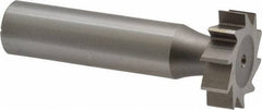 Made in USA - 7/8" Diam x 1/4" Face Width, High Speed Steel, 10 Teeth, Shank Connection Woodruff Keyseat Cutter - Uncoated, 2-1/4" OAL x 1/2" Shank, Straight Teeth, ANSI 807, Old Standard A - Apex Tool & Supply